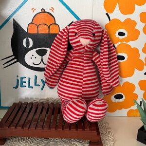 Jellycat special edition Eloise Red and White Striped Bunny Plush